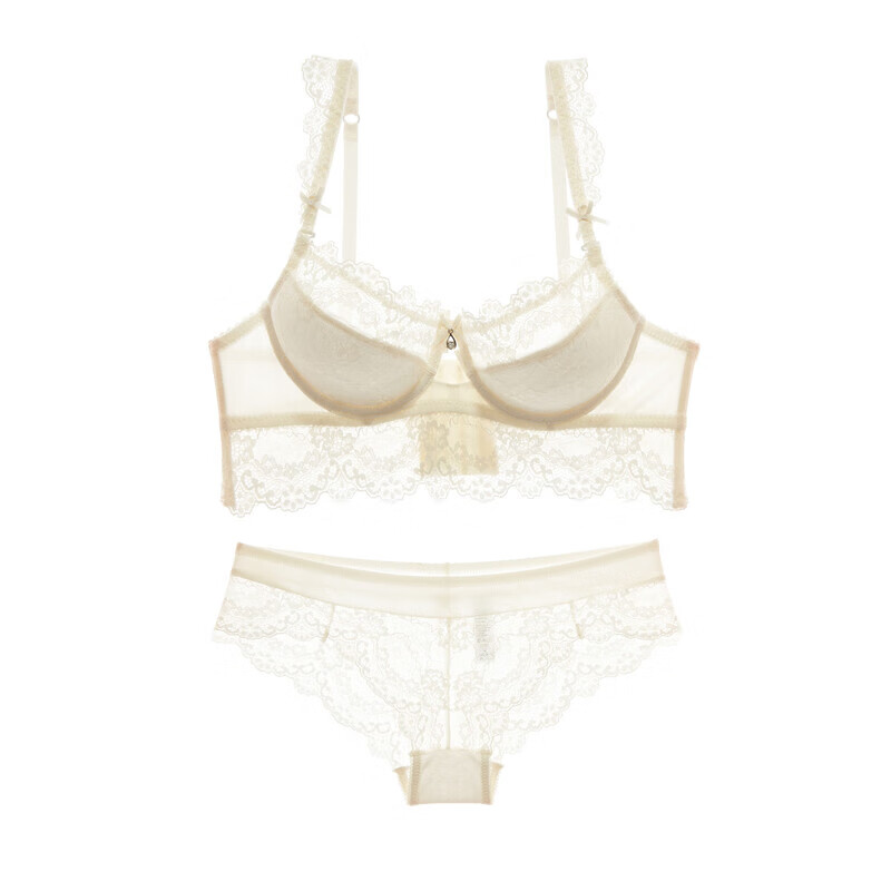 MAOHUO Brand Zodiac Year of the Snake Underwear Women's Lace Bra Side Adjustable Women's Secret Garden Bra Set White Set 70A 32