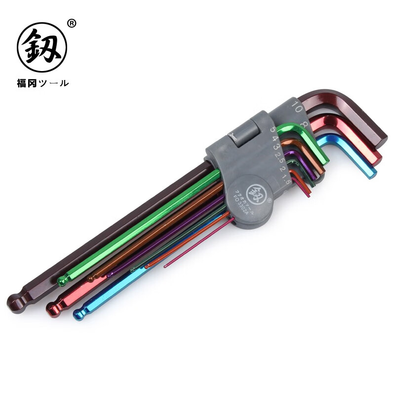 鰰 Fukuoka hexagonal wrench set ball head inner hexagonal combination special L-shaped hexagonal tool extended version FO-3302A