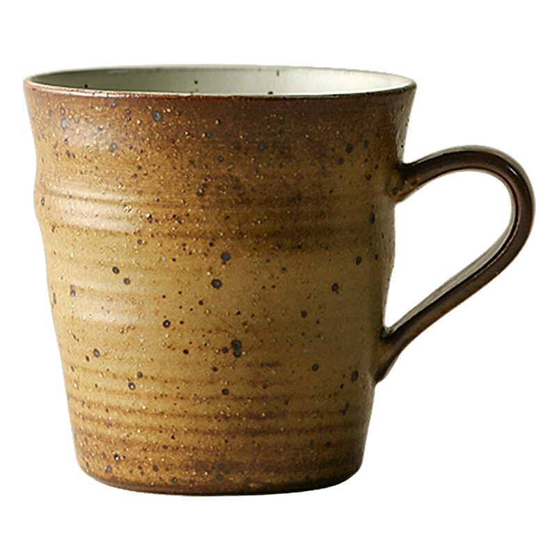 Jiutu Japanese-style handmade coarse pottery coffee cup hand-brewed retro mug simple household water cup creative couple cup kiln whitening