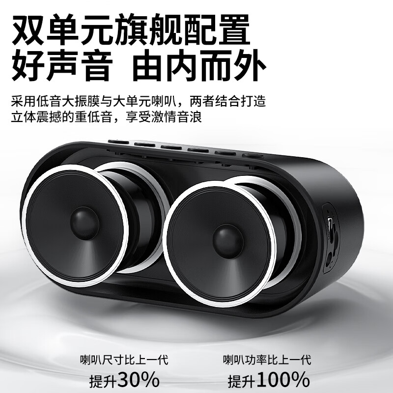 Newman BT511 Bluetooth speaker electronic smart alarm clock home desktop mini portable subwoofer collection speaker black