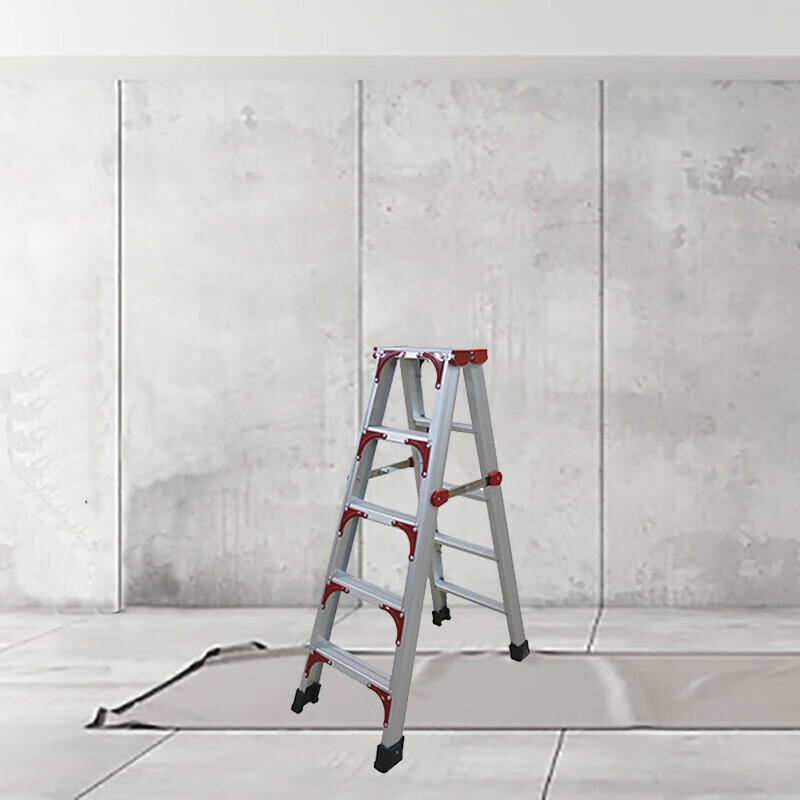 Muyun Aluminum Alloy Herringbone Folding Ladder Multi-Function Warehouse Decoration Ladder (Extra Thick) (Door Delivery) 1.25 Meters