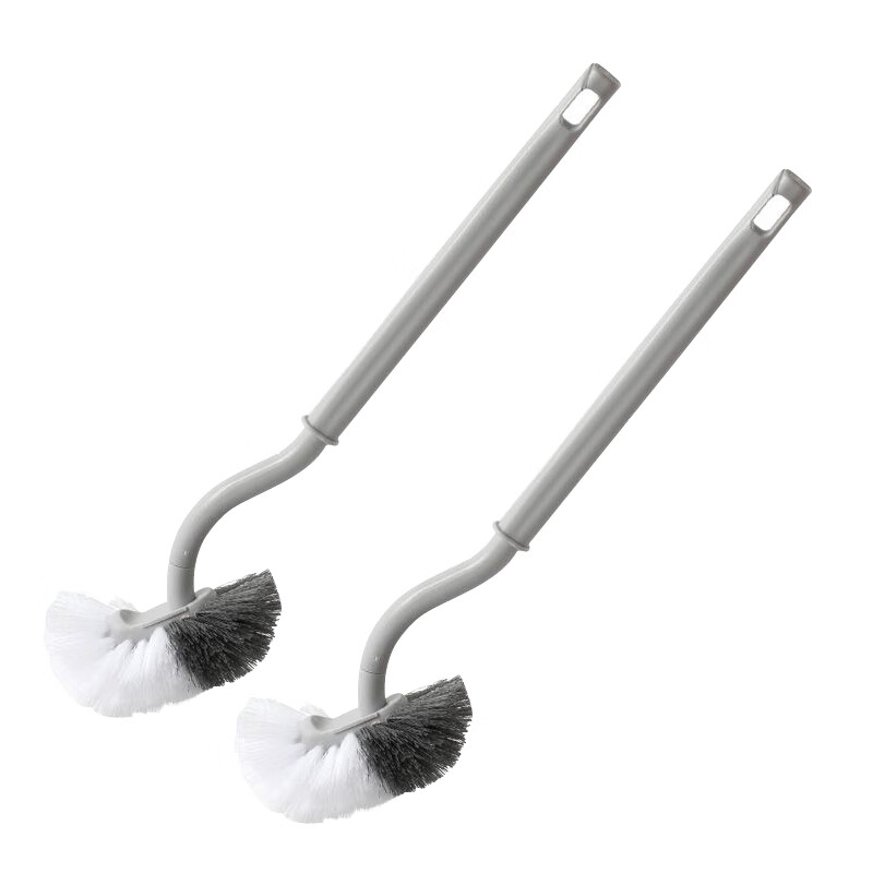 Jepoo's new Japanese-style creative toilet brush, toilet brush, no blind spots, soft-bristled brush, bathroom toilet brush, 2-pack bristles, S-type