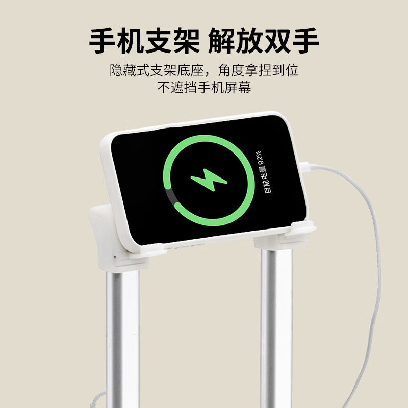 DULA aluminum frame front opening cup holder suitcase trolley case USB charging suitcase password box Haoyue White 24 inches