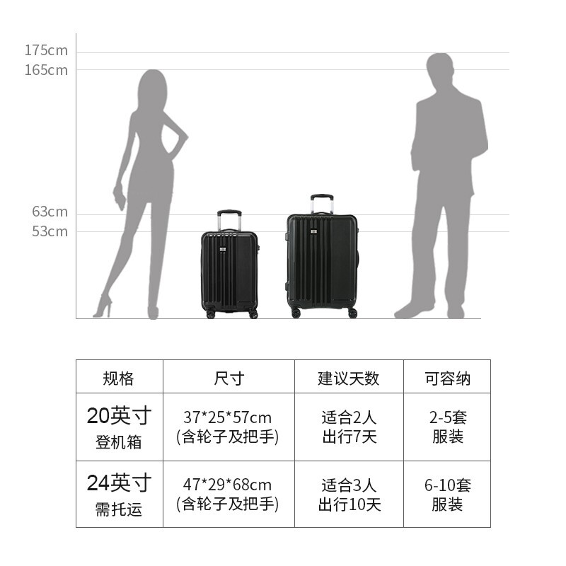 SUISSEWIN Xiangxing trolley case boarding case male and female student suitcase universal wheel password small suitcase 20 inches black 8810