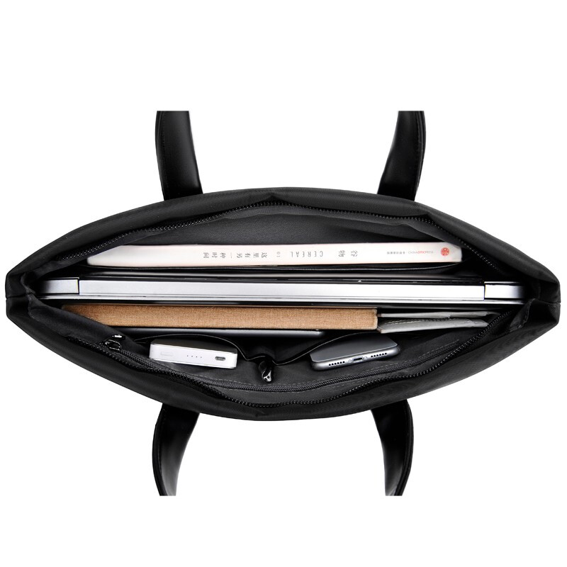 Kangaroo briefcase men's business laptop bag large capacity business trip office handbag waterproof men's bag black 14 inches