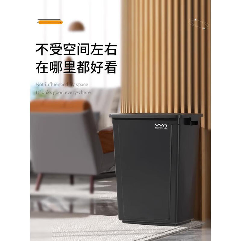 Commercial lidless large trash can 30 liters 50 large outdoor square bucket household large capacity kitchen extra large sanitary bucket 50L gray square lidless trash can