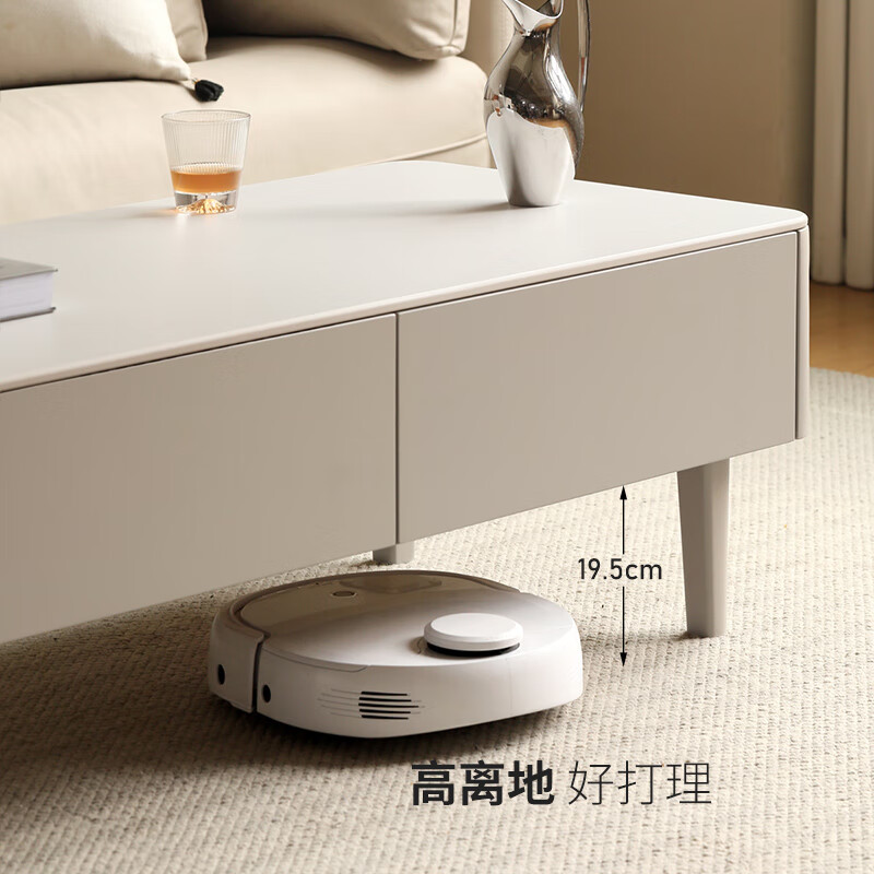 Genji Muyu solid wood coffee table light luxury modern tea table with drawers for living room home Liriodendron slate coffee table 1.2 meters