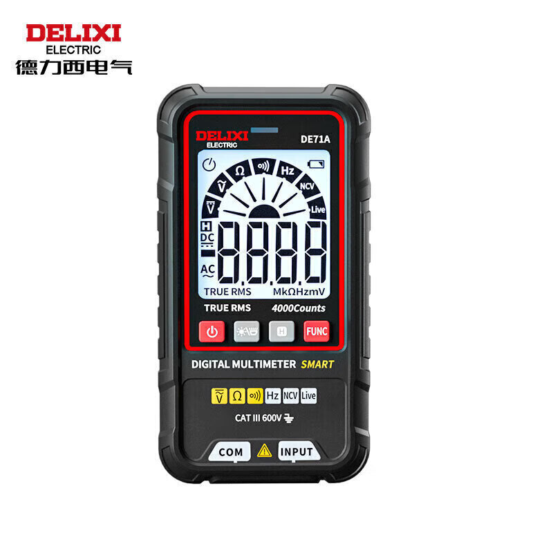 Delixi Electric digital display color screen multimeter high-precision household electrician meter smart ammeter NCV measurement DE71H