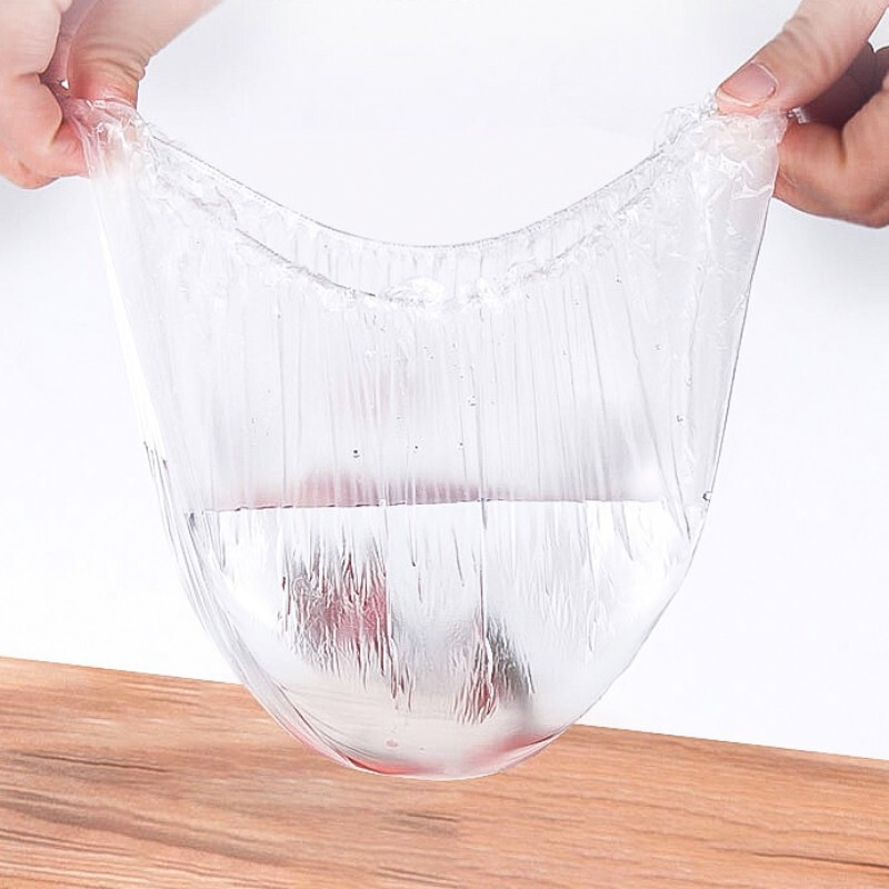 Fangcaodi disposable fresh-keeping bag cover plastic wrap cover elastic mouth universal lid leftover food preservation cover food grade household use for one year upgraded thickened version 500 pieces