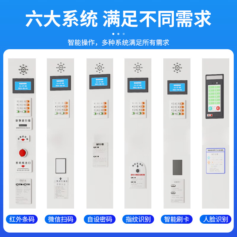 Baigang electronic lockers for shopping malls and supermarkets smart lockers with fingerprint recognition 6 doors