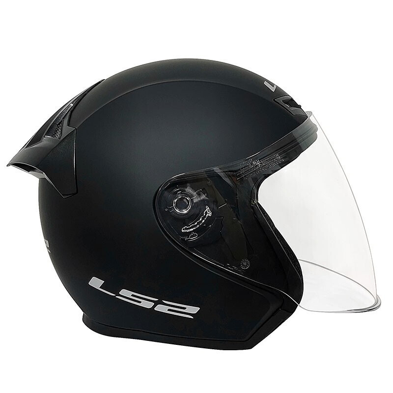 LS2 new motorcycle helmet quarter helmet electric moped four seasons large tail large size men and women half helmet OF608 matte black 4XL (recommended 63-64CM)