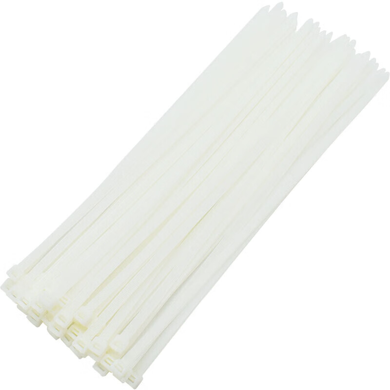 Jiuqiangu self-locking nylon cable ties, cable management tape, host installation, gardening, cable desktop cable management, wire binding, 4.8*400mm national standard white, 100 pieces/pack 0410
