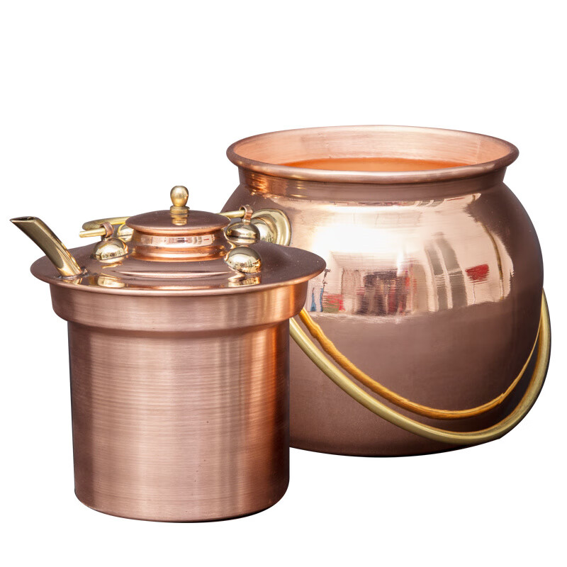 Warm wine pot Chinese style antique Chinese style household handmade red copper wine scalding thickened 1 jin wine warmer in winter half jin loaded main picture 2