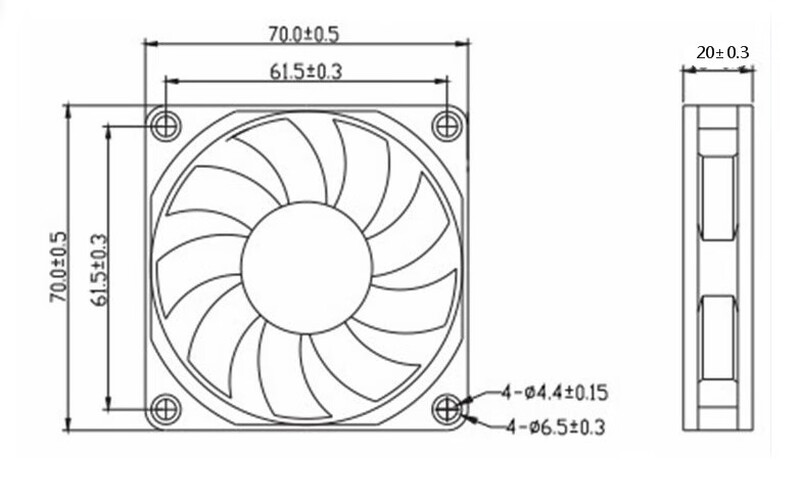 Bi-Sonic BS702012M 7020 7CM/cm CPU ultra-quiet fan 3 wires
