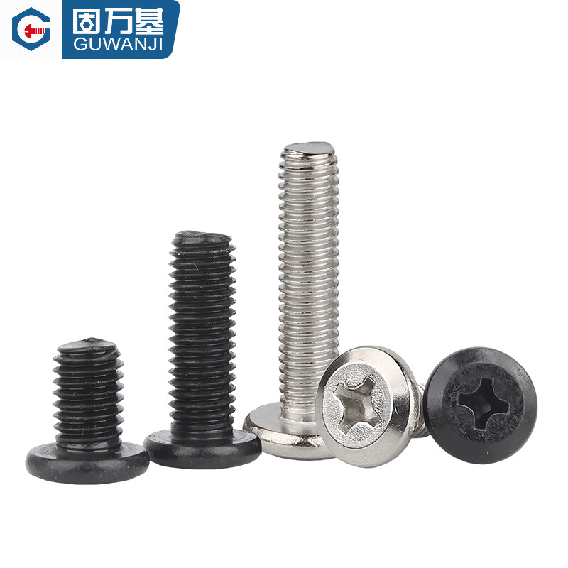 Guwanji 304 black stainless steel cross flat head plywood furniture connection bolts flat head chamfer screws national standard 304 black M6x35 (10 pieces)