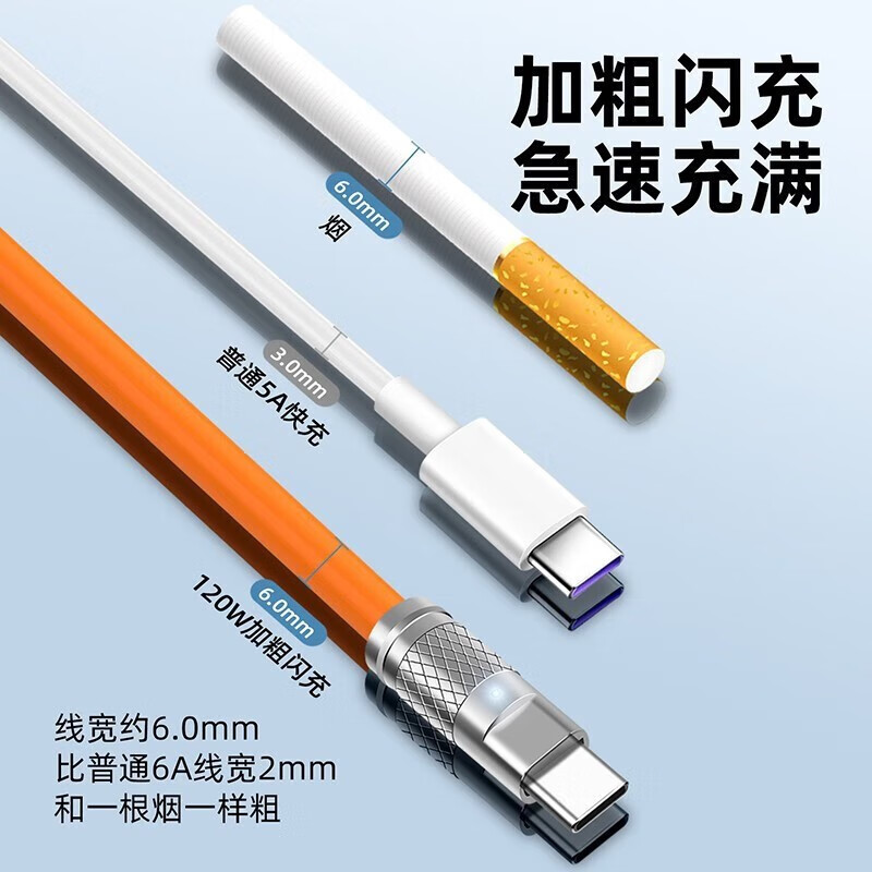 Moweibao 120w Huawei type-c data cable fast charging multi-head charging cable USB to typec suitable for Apple Xiaomi One Plus Android Apple charger head three-in-one to three type-c zinc alloy head 120W upgrade bold universal