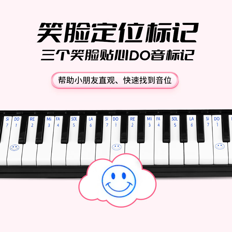 JDR Mouth Organ 37 Key Leather Bag Primary School Teaching Children Beginner Adults Playing Wind Instruments Blue