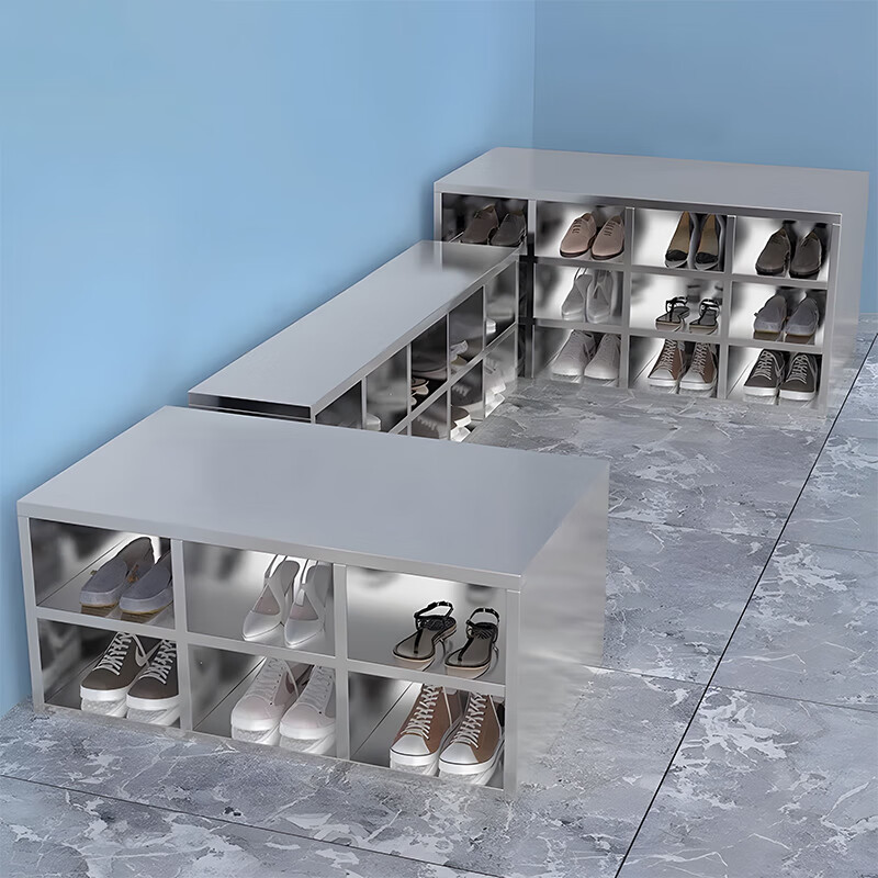 Kaiyuan 201 double-sided 20-grid stainless steel shoe cabinet factory dust-free workshop locker room shoe and clothing storage storage cabinet KY-XG12