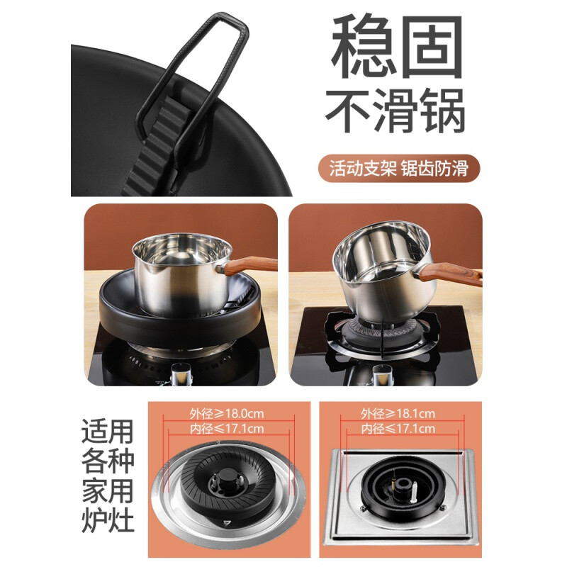 Sanqihu thick stainless steel fire gathering energy-saving cover household windproof cover gas stove windshield anti-slip pot rack upgrade black model 1 pack