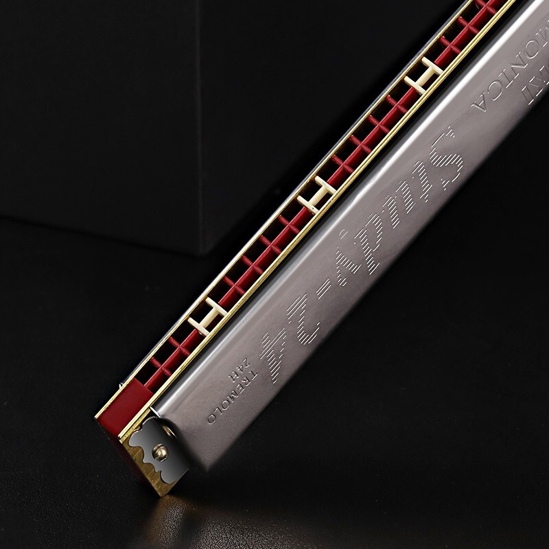 SUZUKI Japanese Suzuki Study 24-hole polyphonic harmonica professional playing beginner male, female, adult, student and child black polyphonic + beginner gift pack C key common key - recommended for beginners