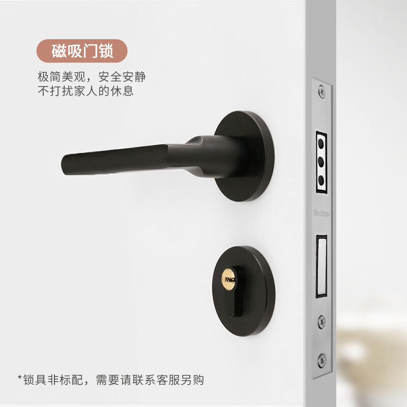 Maxim wooden door bedroom door interior door environmentally friendly paint modern light luxury metal strip room door set door custom door N158