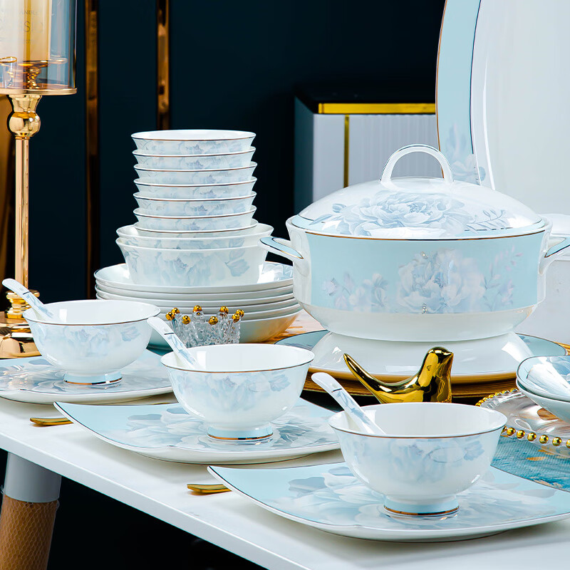 Yunzhihe bowl and dish set household 2025 new high-looking Jingdezhen tableware complete set housewarming gift