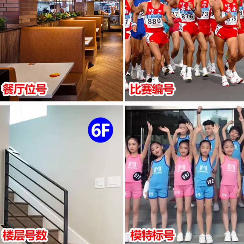 Masifo Waterproof PVC Number Sticker Diameter 5cm Number Sticker Number Table Number Event Number 1 to 50 (Blue Background with White Letters)