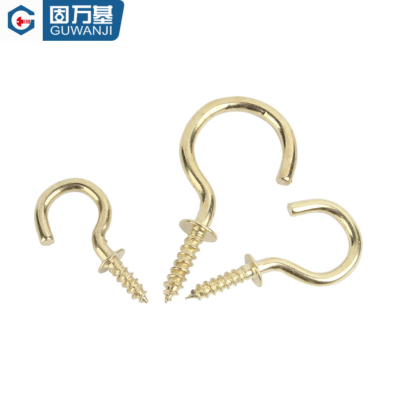 Guwanji 9-character hook cup hook self-tapping screw hook with hook screw nine-character hook sheep eye self-tapping screw light hook national standard 1-1/2 inch 100 pieces