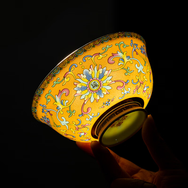 Miaoxun Jingdezhen high-end enamel colored bowls, plates, tableware and dishes set for household Chinese style tableware set for housewarming, national beauty and heavenly fragrance (no gold rim) - color box 40 pieces