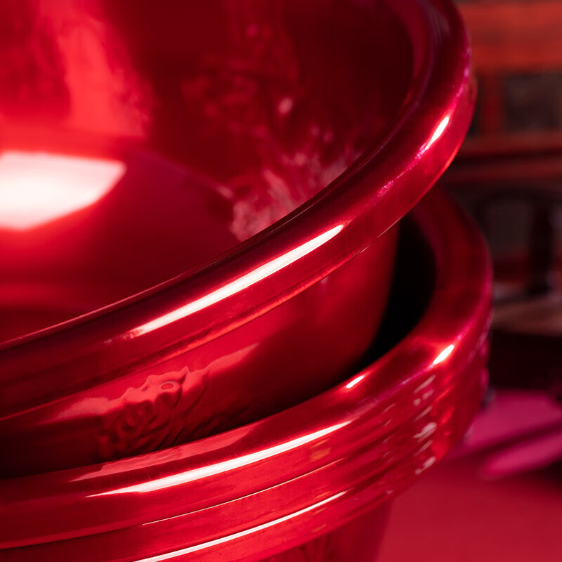 Lianlianwuju wedding basin, wedding items, bridal dowry, washbasin, wedding supplies, washbasin, a pair of red basins, gold-rimmed flower wedding accessories-stainless steel model