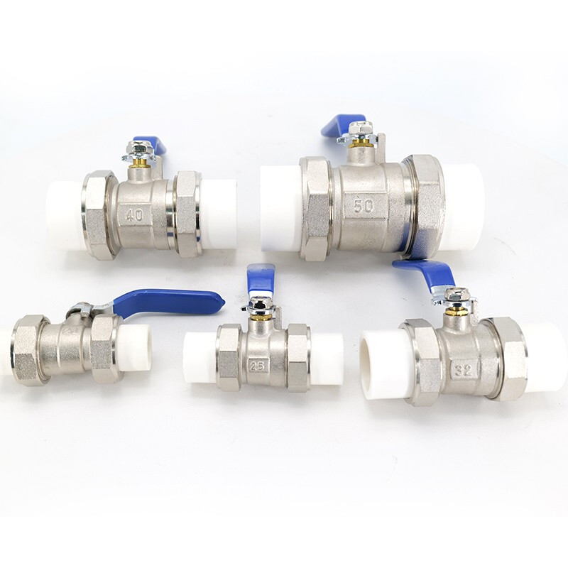 Bingyu BYyc-177 Dang/next day delivery PPR brass union ball valve electroplated double union nickel plated valve DN20