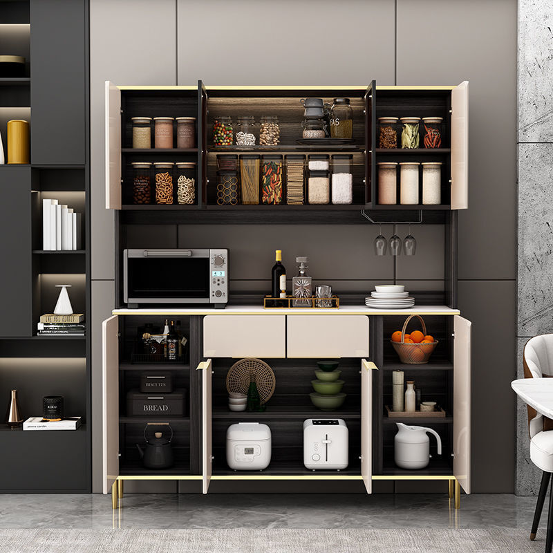 Laixiaoxiang slate light luxury sideboard multi-functional living room storage cabinet restaurant wine cabinet against the wall integrated tea cabinet light luxury slate 160 sideboard (double layer) including upstairs installation