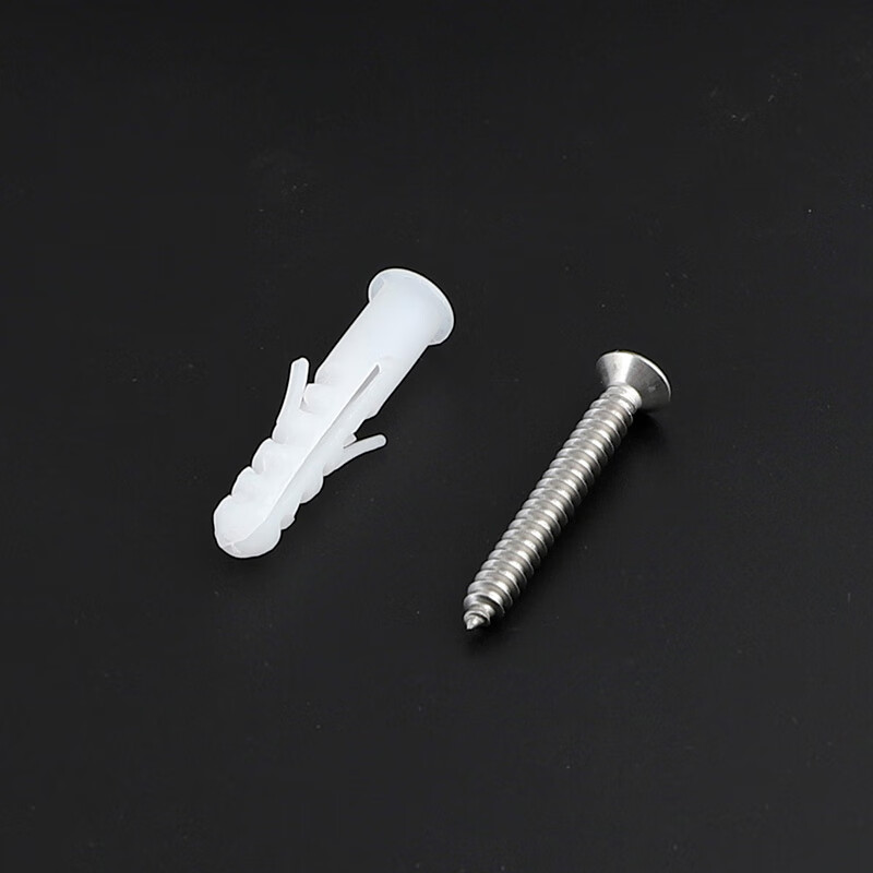 Weiwang national standard white plastic expansion tube/rubber plug with screws small yellow croaker plastic rubber plug expansion tube expansion screw bolt tube 5*25+iron screw M3*25 (250 sets)