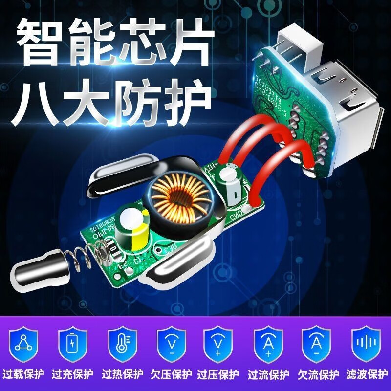 Jumu Car Charger Fast Charging Car Cigarette Lighter Conversion Plug One to Three USB Expansion Adapter Fast Car Charging Super Fast Charging Cigarette Lighter + 3 USB Ports