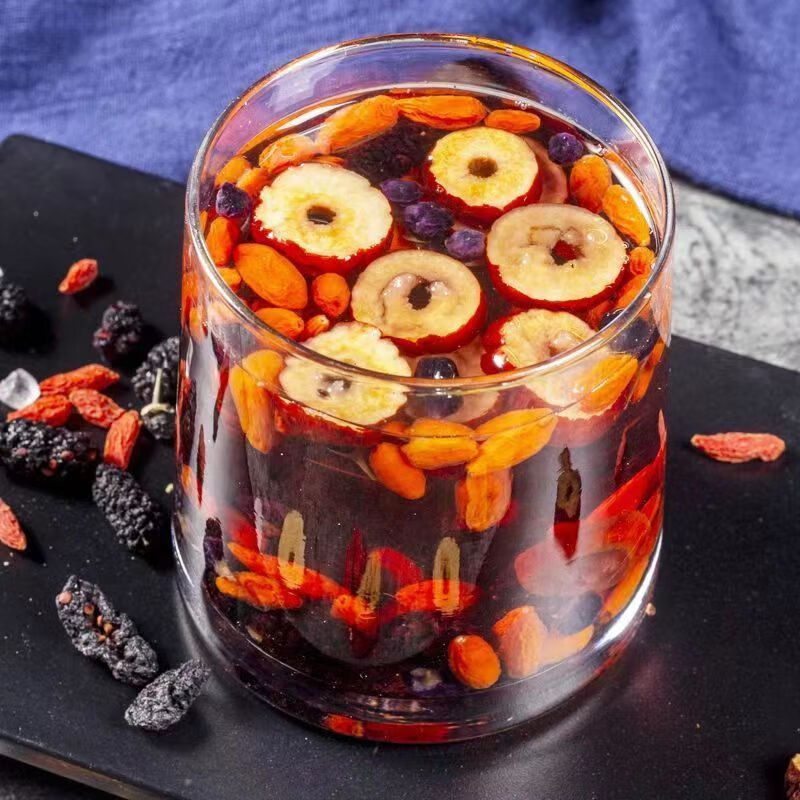 Huasetang wolfberry mulberry kidney-tonifying tea black wolfberry red dates black and red dried combination flower and fruit tea stay up late tea men's health flower tea gas tired stay up late overdraft same style for men and women black and red wolfberry mulberry tea 20 packs free 20 packs total 40 small packs stay up late recovery