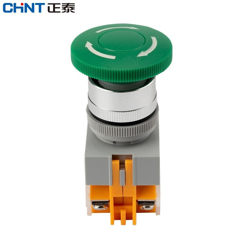 Chint (CHNT) emergency stop switch emergency stop self-locking control button mushroom head self-locking protection one open and one closed NP4-11ZS/1-R green