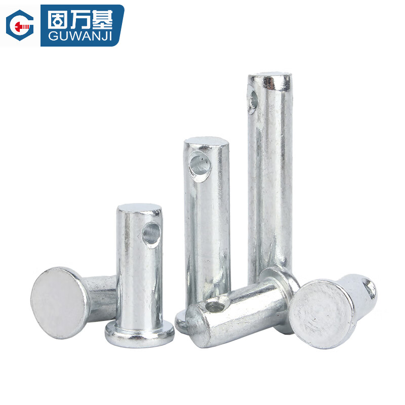 Guwanji galvanized GB882 pin positioning pin flat head with hole cylindrical pin T-shaped pin interspersed pin national standard galvanized material M10x70 10 sets