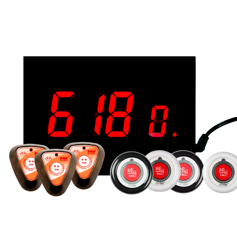 Wireless pager, restaurant service bell, waiter call bell, chatty cat bell ringer, coffee shop teahouse, two-button FM pager, color optional