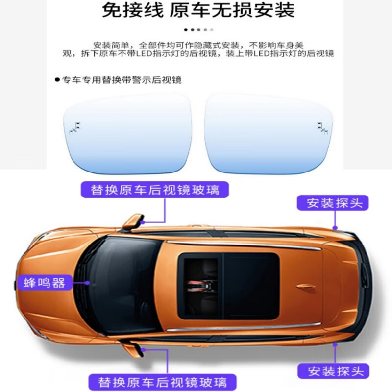 Suitable for Toyota 15-25 Camry Rongfang blind spot monitoring and line assist lane change assist blind spot monitoring BSD blind spot monitoring system 24G + white mirror heating Vios