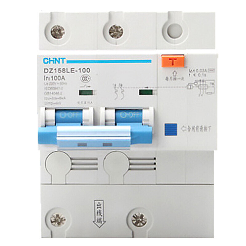 Chint (CHNT) air switch circuit breaker air leakage circuit breaker DZ158LE2P/100A main gate short circuit leakage protector leakage protection switch