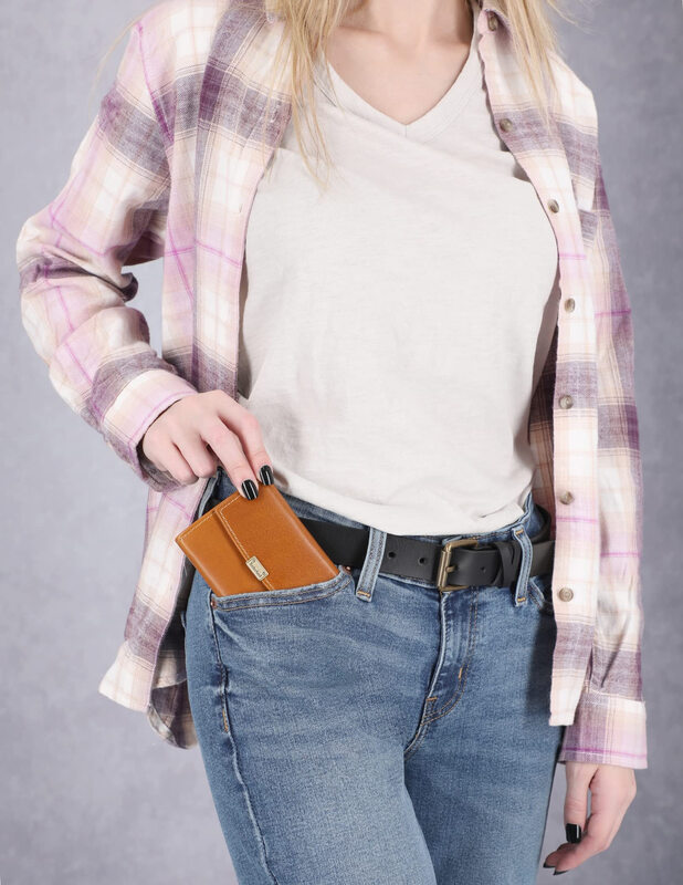 Timberland Timberland Women's Leather RFID Small Index Snap Wallet Wallet Cognac (Buff) one size