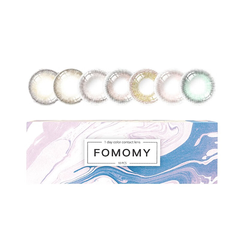 FOMOMY Bonded Warehouse Straight Hair, Yu Shuxin's Same Color Contact Lenses, Japan Imported Girls' Color Contact Lenses, Daily Disposable 10 Pieces, 5#Mix Gray, 350 Degrees