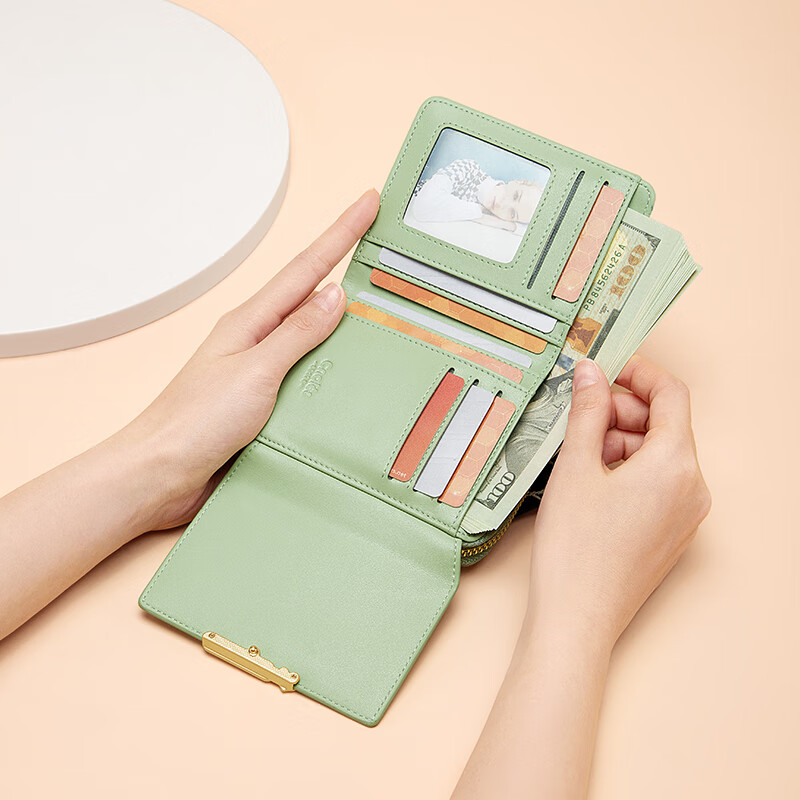 Cnoles wallet women's 2026 latest high-end short wallet big brand coin card holder birthday gift for girlfriend