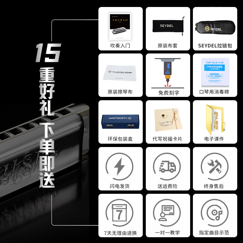 SEYDEL Germany SEYDEL ten-hole blues harmonica 1847L lightning beginner advanced professional 10-hole B flat