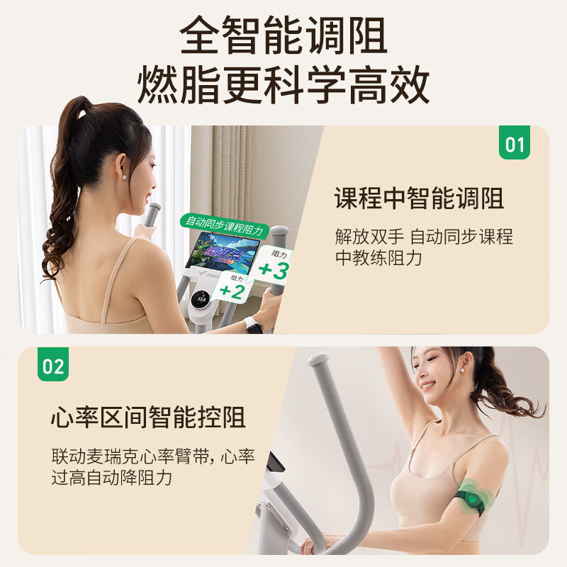 MERACH Lingbo L7 elliptical machine self-generated electromagnetic control rear drive home indoor fitness weight loss exercise fitness elliptical machine white-self-generated version