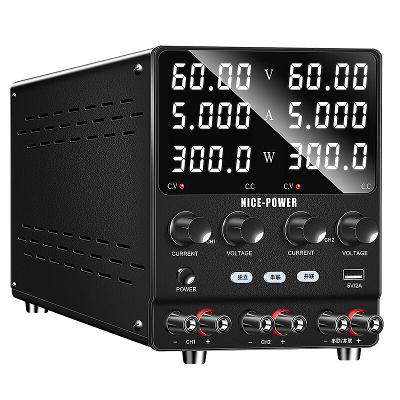 KUAIQU adjustable DC regulated power supply 60V5A dual output factory experimental maintenance positive and negative output switching power supply 60V5A two-way 120V5A series 60V10A parallel