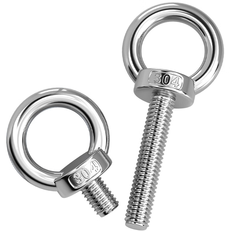 Fengji national standard 304 stainless steel lifting ear-shaped bolt lifting marine ring O-type screw extended lifting ring screw hanging wire M8*14 overall type