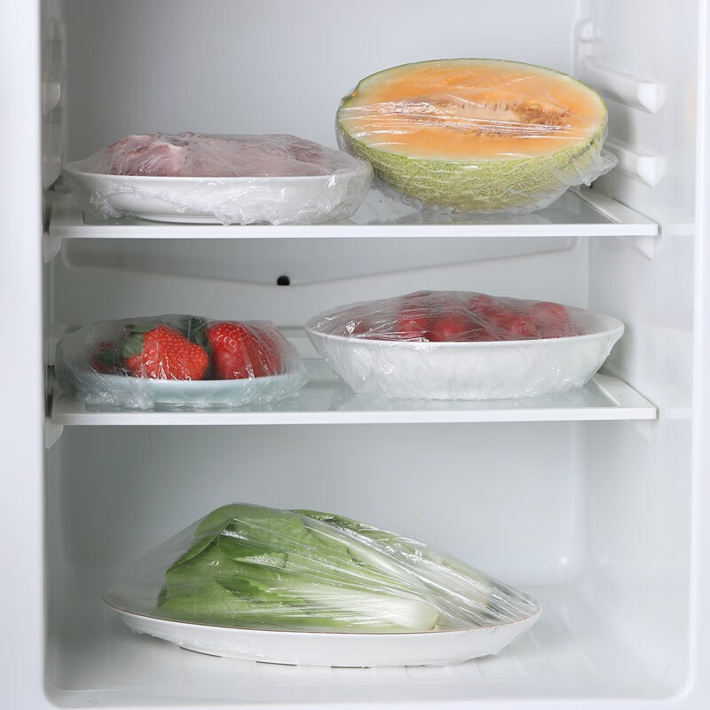 Fangcaodi disposable fresh-keeping bag cover plastic wrap cover elastic mouth universal lid leftover food preservation cover food grade household use for one year upgraded thickened version 500 pieces