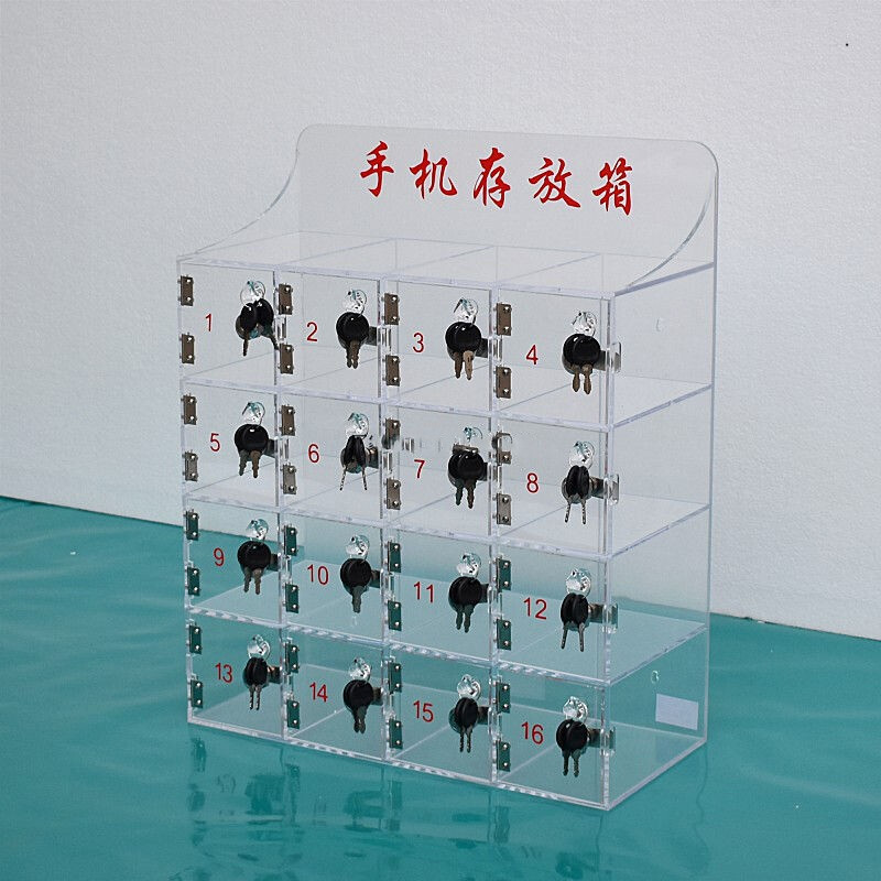 Hanhe mobile phone storage box transparent lockable acrylic charging mobile phone storage i box student employee mobile phone storage box customized 20 doors (small 5*10*18CM)