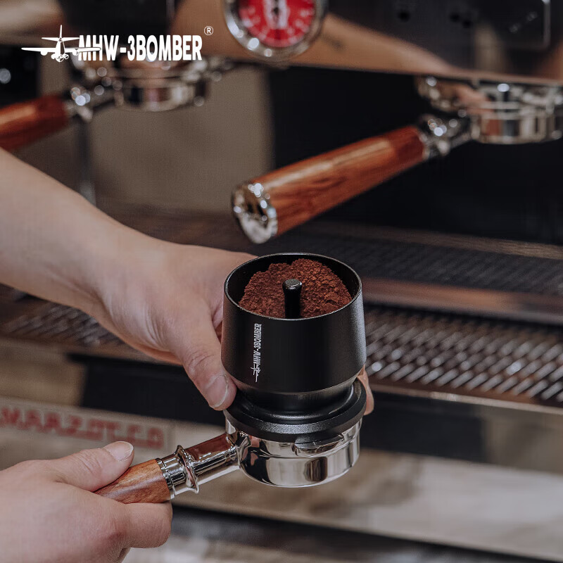 MHW-3BOMBER bomber coffee powder collector, grinder coffee powder cup, WBC coffee powder dropper, anti-spill and anti-static coffee powder dropper-black-58MM universal